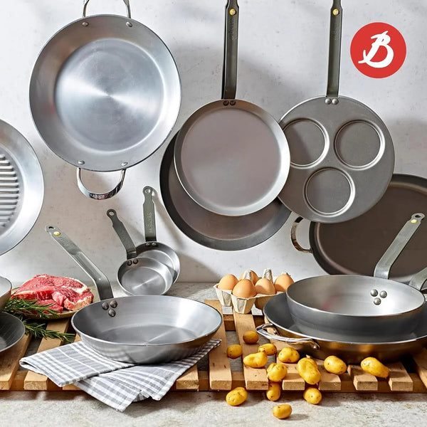 MINERAL B Carbon Steel Country Fry Pan - 11” Diameter, 7.7” Cooking Surface - Ideal for Sauteing, Simmering, Deep Frying & Stir Frying - Naturally Non-Stick Finish - Made in France9