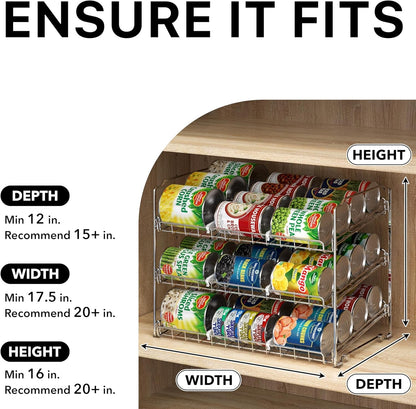 3-Tier Stackable Can Organizer Rack Hold 36 Cans, Chrome4
