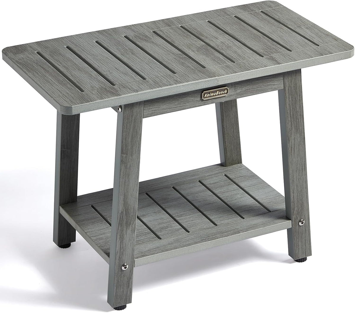 hdps-shower-bench-seat-for-inside-shower-waterproof-shower-stool-for-shaving-legs-poly-lumber-shower-chair-seat-bathroom-shower-foot-rest-stool-with-storage-shelf-no-slip-gray