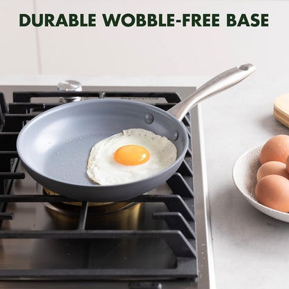 Lima Hard Anodized 8" Frying Pan Skillet Nonstick, Ceramic Nonstick, Pfas-Free Nontoxic Pots and Pans, Oven & Broiler Safe, Stainless Steel Handle, Cookware for Eggs & Omelet, Gray6