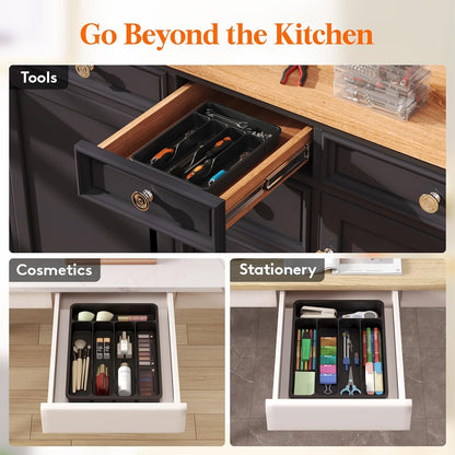 Silverware Drawer Organizer Tray, Cutlery Storage for Kitchen9