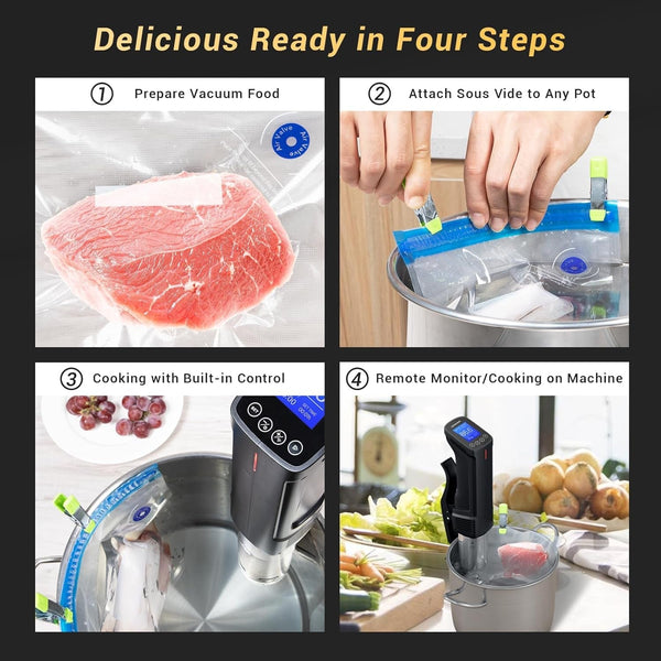 NKBIRD WIFI Sous Vide Cooker ISV-100W, 1000 Watts Fast-Heating W/Free APP | Sous Vide Machine Immersion Circulator W/ 14 Free Preset Recipes , Thermal Immersion W/ Smart Timer, Calibration Function8