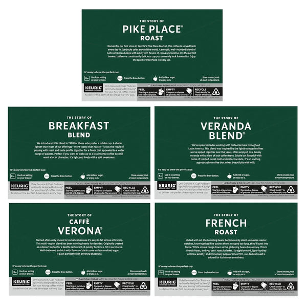 Starbucks K-Cup Coffee Pods, Starbucks Blonde, Medium and Dark Roast Hot or Iced Coffee, Variety Pack, 40 Keurig Pods | 100% Arabica K-Cup Pods for Keurig Brewers; Variety Pack with Starbucks Blonde, Medium and Dark Roasts; 1 Box, 40 Pods9