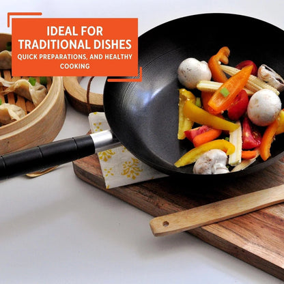 9.5 Inch Carbon Steel Nonstick Wok with Cool-Touch Handle, Black | Cool-Touch Handle, Ideal for Stir Fry, Great for Everyday Meals6