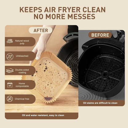 Air Fryer Liners, 6.3 Inch Air Fryer Parchment Paper Liners, Heat Resistant & Pre-Cut for Easy Clean, Fits 2-5Qt Air Fryer Baskets (6.3Inch-50Pcs)4