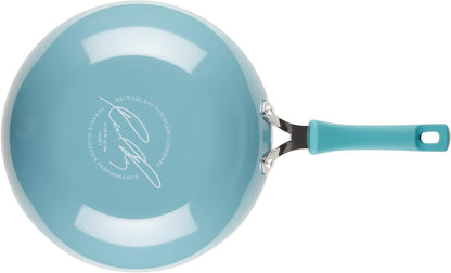 Cook + Create Nonstick Stir Fry Pan/Wok, 10.5 Inch, Agave Blue10
