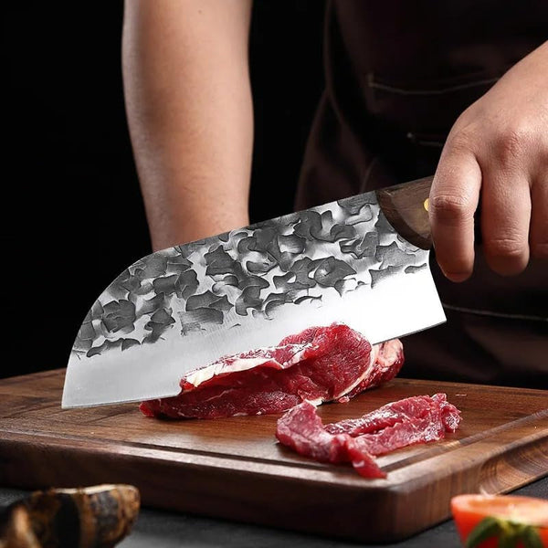 Meat Cleaver,Cleaver Knife 7 Inch Forged Meat Cleaver Kitchen Chef'S Knife Stainless Steel Butcher Boning Knife Wooden Handle Fish Knife Cooking Utility Tools, LAMAJIGA58444