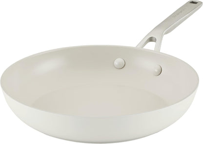 Kitchenaid Hard Anodized Ceramic Nonstick Cookware Frying Pan/Skillet, 10 Inch Non Stick Fry Pan with Stainless Steel Handle - Porcelain White1