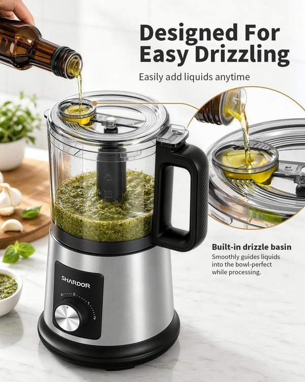 Electric Food Processor, 4 Cup Food Chopper with 3 Speed Settings (Pulse + Hands-Free 1&2), 400W Powerful Motor, 4 Bi-Level Blades and Whisk Attachment, Bpa-Free, Stainless Steel6