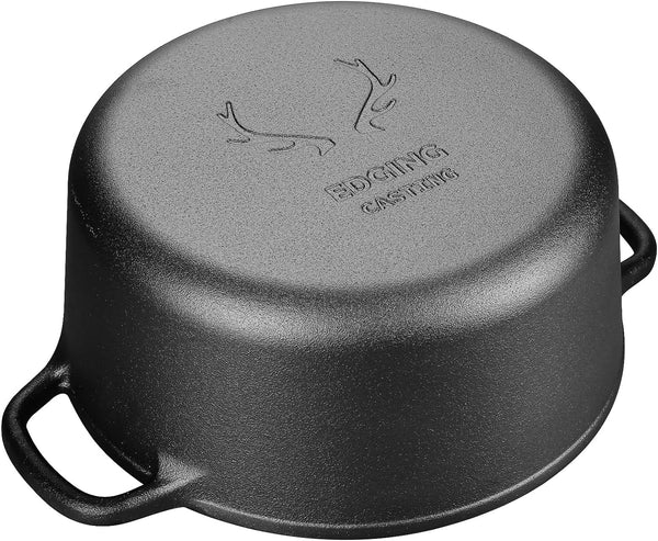 Pre-Seasoned Cast Iron Dutch Oven Pot with Lid Dual Handle, Sourdough Bread Baking Pots, Bread Oven, Camping, Grill, Induction, Electric, round 7 Quart, Black4