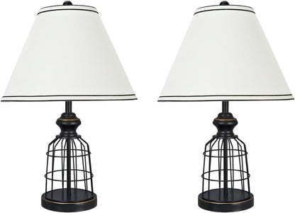 40140-02A 22" High Traditional Metal Wire Table Lamp, Matte Black1