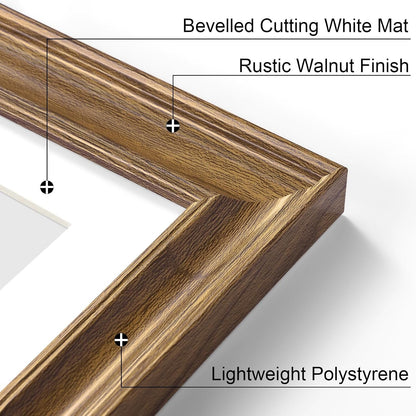 8X10 Picture Frames Set of 2, Vintage Photo Frames, Walnut5
