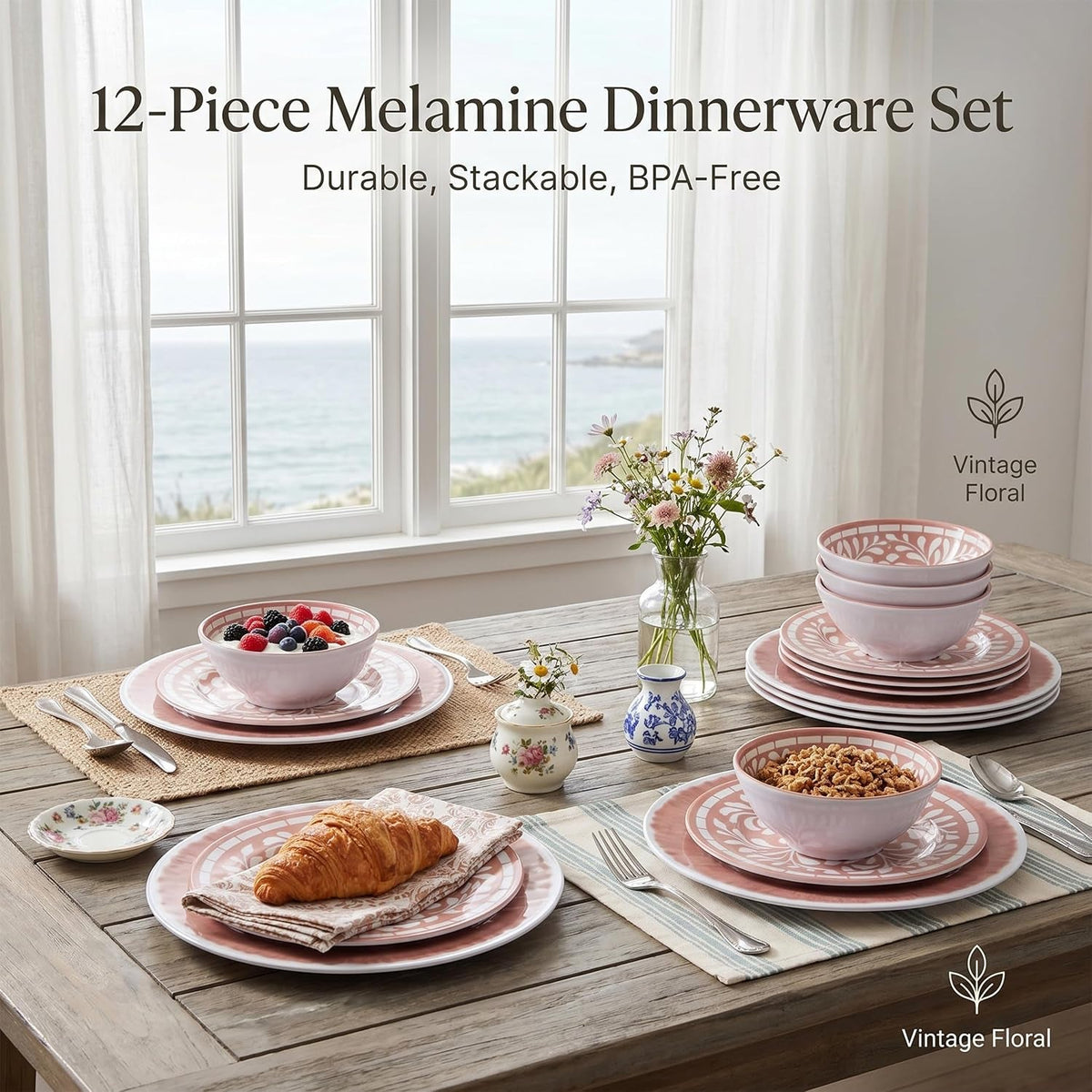 melamine-dinnerware-sets-12-pcs-plates-and-bowls-set-light-pink