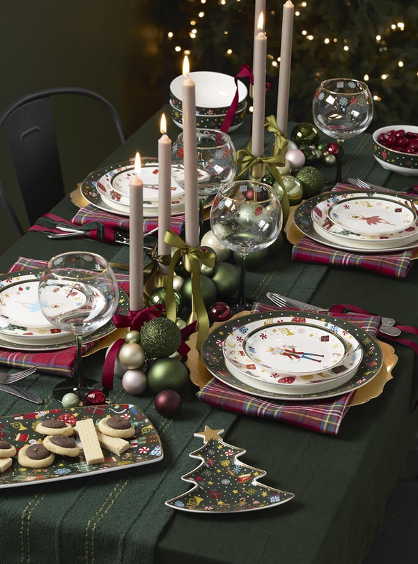 Nutcracker Ballet Porcelain 12-Piece Christmas Dinnerware Set for 45