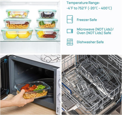 8 Pack Glass Food Storage Containers with Airtight Lids4