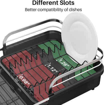 Expandable Dish Drying Rack for Kitchen Counter, 15.2-22.1 In, Black7