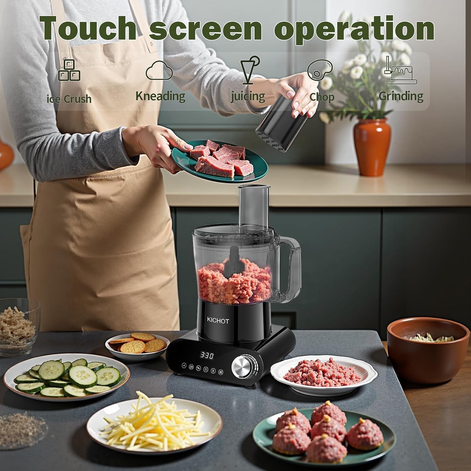 12-cup-food-processor-vegetable-chopper-french-fry-cutter-stepless-speed-digital-timer-large-feed-chute-ice-creshing-chopping-shredding-slicing-and-doughing-600w-for-home-use-black