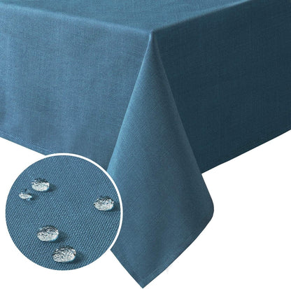 Linen Textured Table Cloths 60 X 104 Inch Premium Solid Tablecloth Spill-Proof Waterproof Table Cover for Dining Buffet Feature Extra Soft and Thick Fabric Wrinkle Free, Ink Blue1