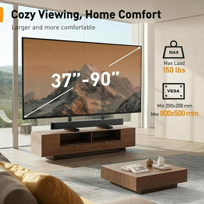 Universal TV Stand Legs for 37–90 Inch Tvs up to 150 Lbs | 8 Height Adjustable, TV Legs Replacement Suitable for Soundbar, Max VESA 800 X 500Mm,Livingroom & Bedroom, PGTVS202