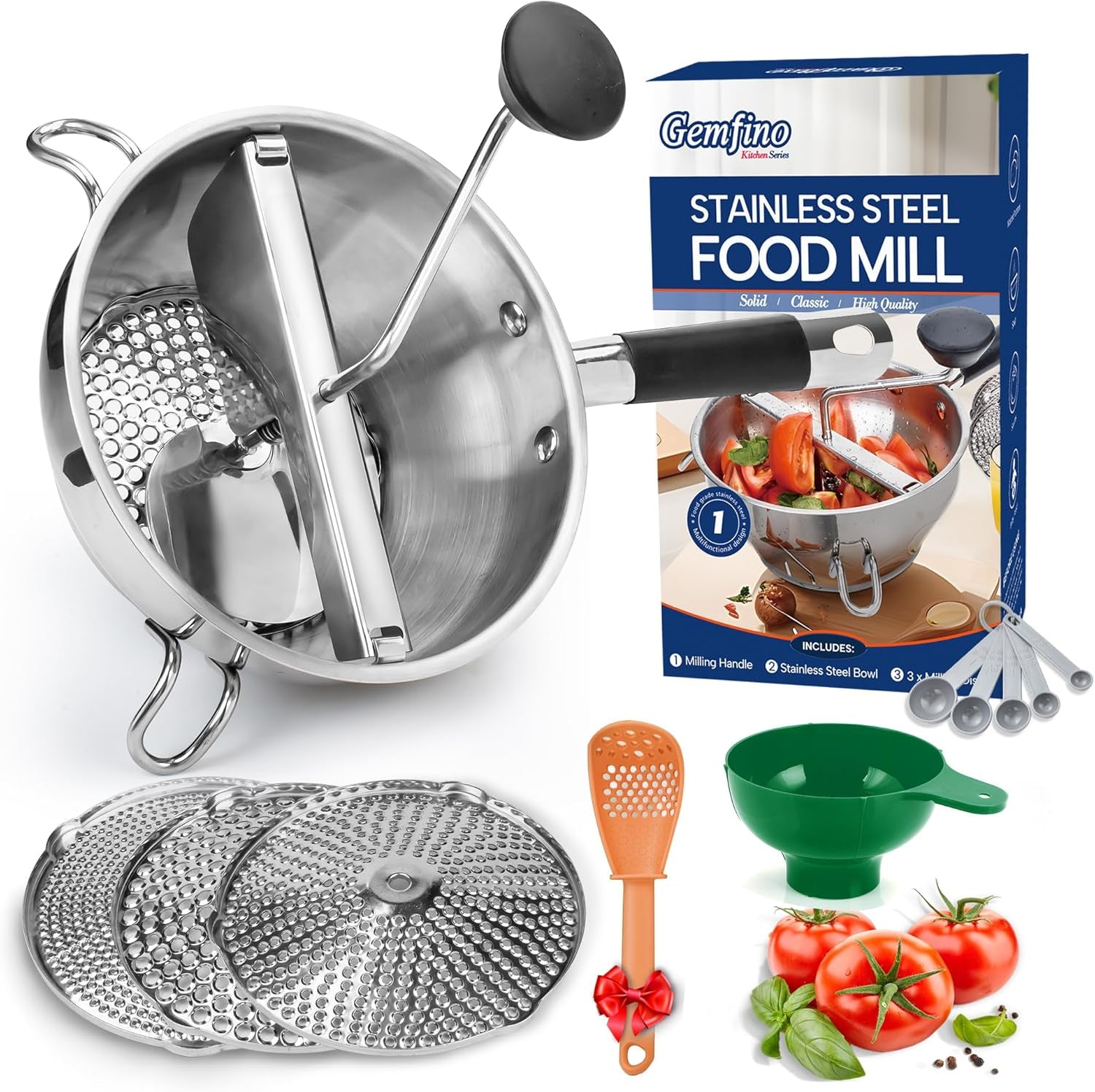 stainless-steel-food-mills-with-3-milling-discs-ergonomic-design-of-rotary-food-mills-for-tomato-sauce-potatoes-jams-with-silicone-handle-dishwasher-safe-multifunctional-spoon-orange
