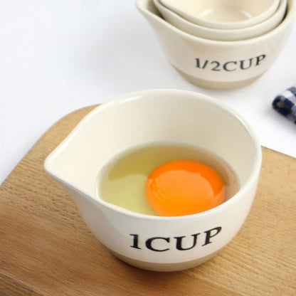 Ceramic Milk Measuring Cup Egg Measuring Bowl Baking Bowl, Set of 46