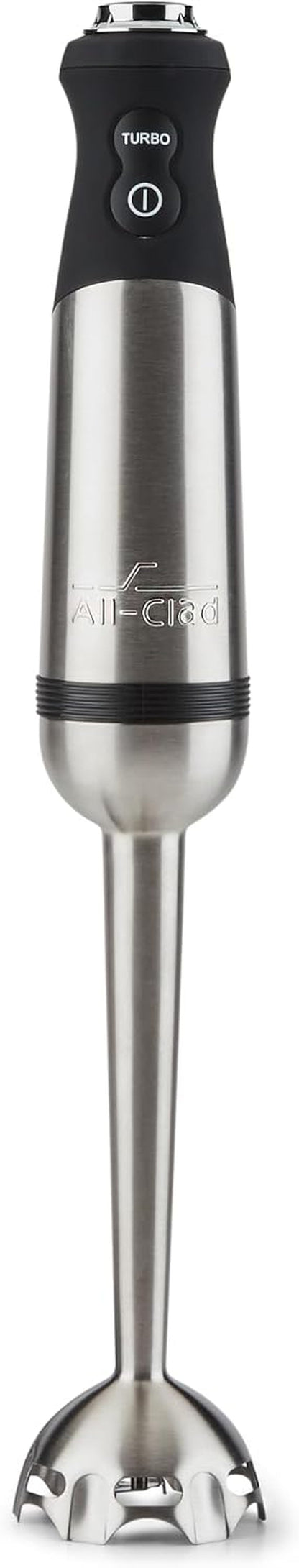 All-Clad Electrics Stainless Steel Immersion Blender 2 Piece Turbo Function 600 Watts Detachable, Variable Speed Control, Hand Blander, 9-1/4-Inch1