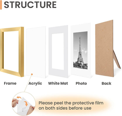 8X10 Picture Frame, Photo Collage Wall Decor Set of 10, Gold4