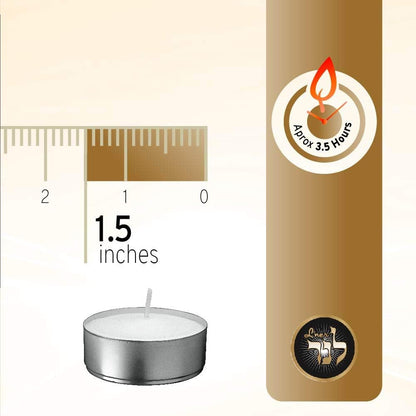 Tea Light Candles – Set of 100 Unscented Tea Lights – Burns Aprx. 4 Hours – Party & Ambience Candles – Restaurant Decorations2