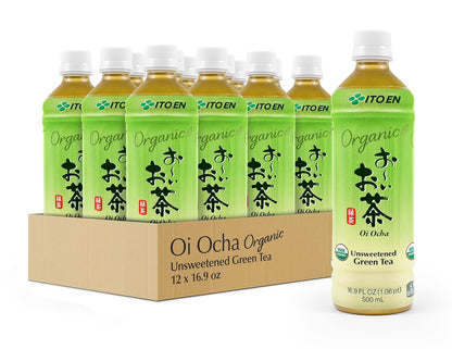 Organic Oi Ocha Unsweetened Green Tea, 16.9 Ounce (Pack of 12), Zero Calories1