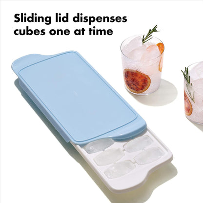 Good Grips Flexible Ice Cube Tray with Lid - 2 Pack, Blue & White | Spill-Proof Lid, Freezer Storage, Kitchen Accessory, Twist to Release, Easy for Stacking, Dishwasher Safe3