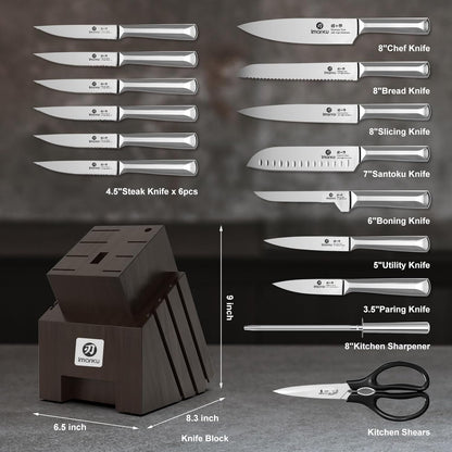 16-Pieces Knife Set, High-Carbon Stainles Steel Kitchen Knife Set6