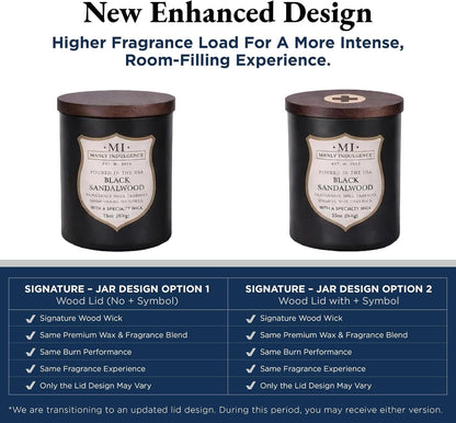 Black Sandalwood Scented Candle for Men 15 Oz – Bergamot, Tobacco, Amber & Musk - Wood Wick - up to 60 Hours Burn - Soy Blend Wax, USA Poured – Signature Collection5