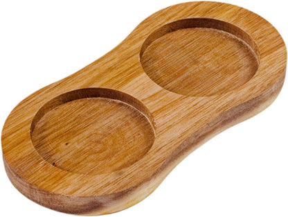 And Pepper Mill Wooden Tray 2.05 Inch Inner Diameter 2 Slots Seasoning Mill Tool Spice Holder for Hotel6