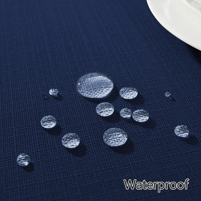 Navy Blue Textured Tablecloth Rectangle 52 X 70 Inch5