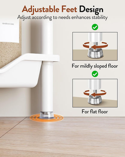 Rustproof 3 Tier Floor Standing Corner Shower Caddy Organizer, Plastic Aluminium Splicing Floor Corner Shelf Rack Stands for Bathroom, White6