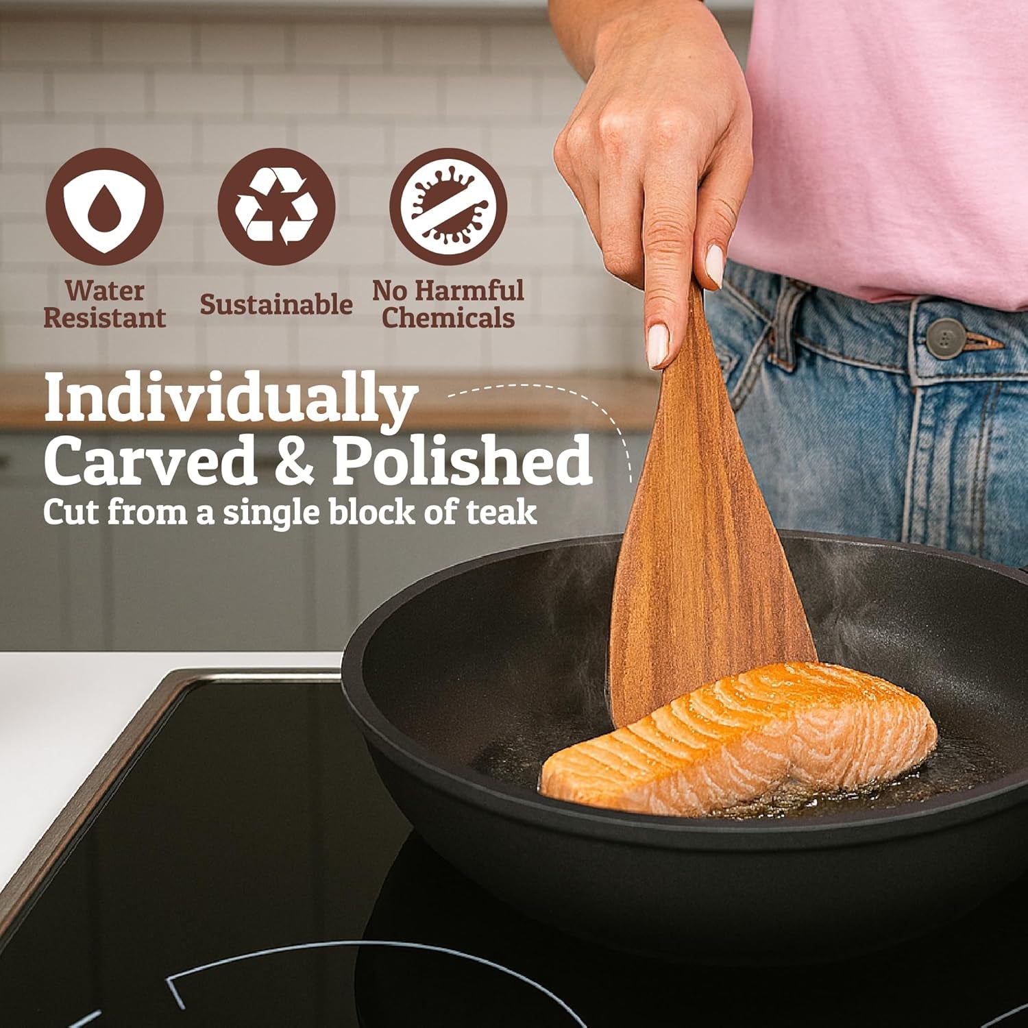 prioritychef-wooden-spoons-for-cooking-premium-6pc-teak-wood-utensil-set-with-hanging-hooks