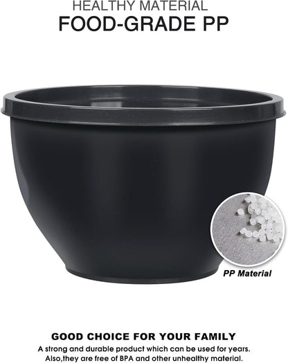 Plastic Mixing Bowls with Lids Set for Kitchen, 5 Set Nesting Bowls for Mixing, Baking, Prepping, Cooking and Serving Food, Mixing Bowls Dishwasher, Microwave Safe4