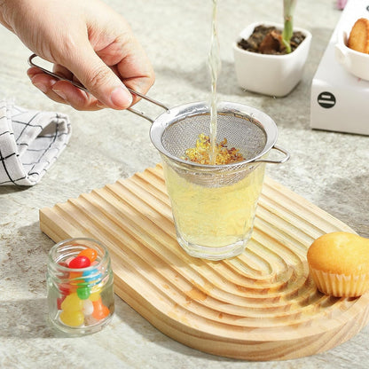 Fine Mesh Strainers for Kitchen,  Stainless Steel Metal Hand Small Mini Sieve Strainer, Cocktail Strainer Tea Coffee Juice Strainer，Food Strainer with Handlle (3.35Inch, Silver)6