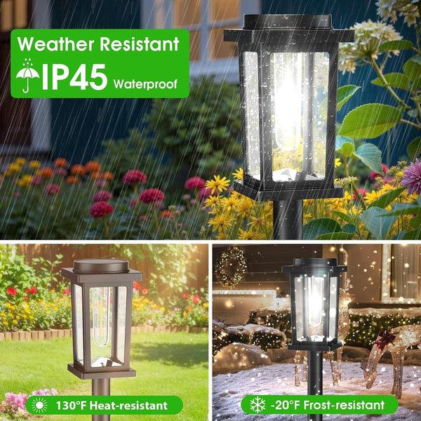 Solar Pathway Lights Outdoor, 12 Pack Solar Powered Garden Lights Waterproof, Auto On/Off Outdoor Landscape Lights for Patio, Walkway, Driveway, Lawn, Pool Decor. (Cold White)7