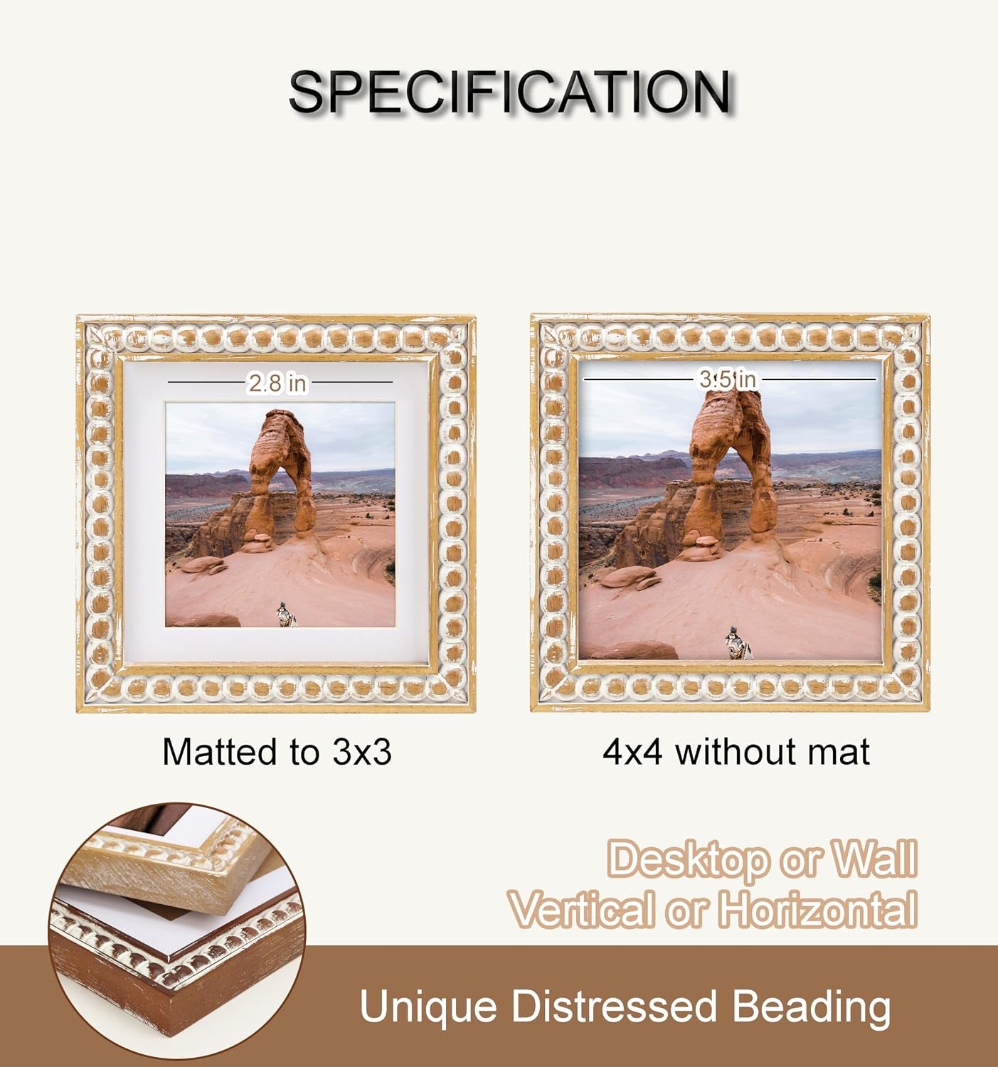 square-4x4-rustic-picture-frame-decorative-distressed-beaded-detailing-natural-pine-wood-with-real-glass-matted-to-3x3-photo-gallery-wall-and-tabletop-display-natural