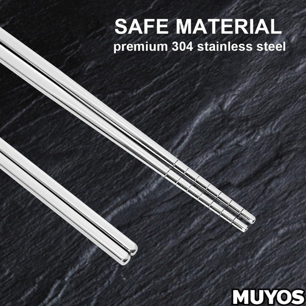 Stainless Steel Chopsticks, 5 Pairs, Silver6