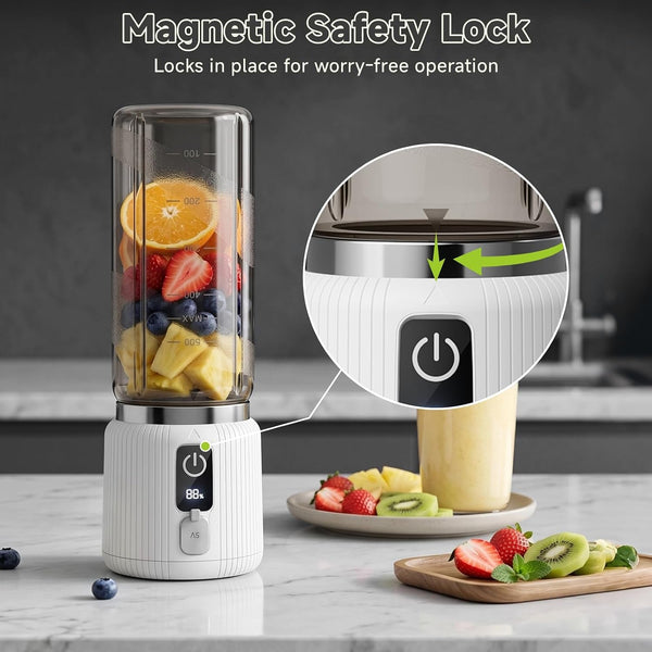 Portable Blender, Smoothie Blender with LED Display, 17 Oz, White | 8 Blades, LED Display, USB-C Charging, Blender for Smoothie, Shake and Protein, Cordless, Perfect for Home, Travel, Office4
