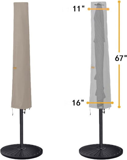 Umbrella Cover for 6Ft to 9Ft Patio Umbrellas, Waterproof and Durable Market Umbrella Cover with Zipper and Rod2