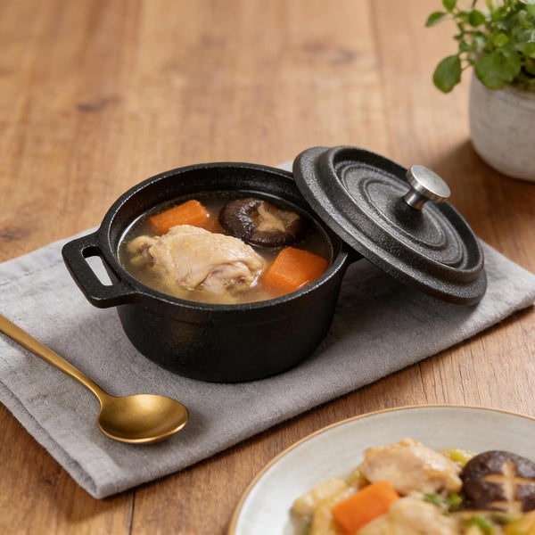 6 Pcs Mini Dutch Oven with Lids and Dual Handles round Small Iron Cocotte Pot Black Cast Iron Pot for Marinate Bake Refrigerate Cook Grill Garlic Roaster BBQ Stovetop Use (8 Oz)6