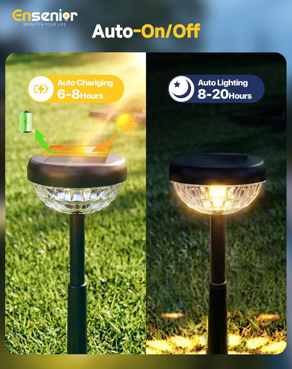 Solar Lights Outdoor, 8 Pack, Warm White, Unique Light Pattern4