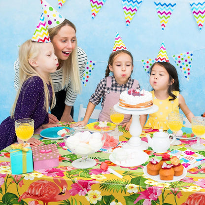2 Pack Luau Party Decorations - Plastic Tablecloth for Hawaiian Theme Party Decorations | Tropical Summer Beach Pool Birthday Backdrop Favors Supplies6