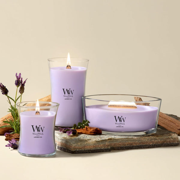 Woodwick Lavender Spa Gifts for Women and Men, 21.5 Oz Large Hourglass Candle with Crackling Wick8