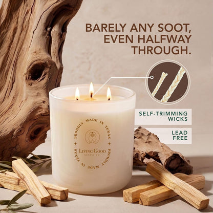 Palo Santo & Bergamot Beeswax Candle, Calming & Grounding, 90+ Hr, 15 Oz3