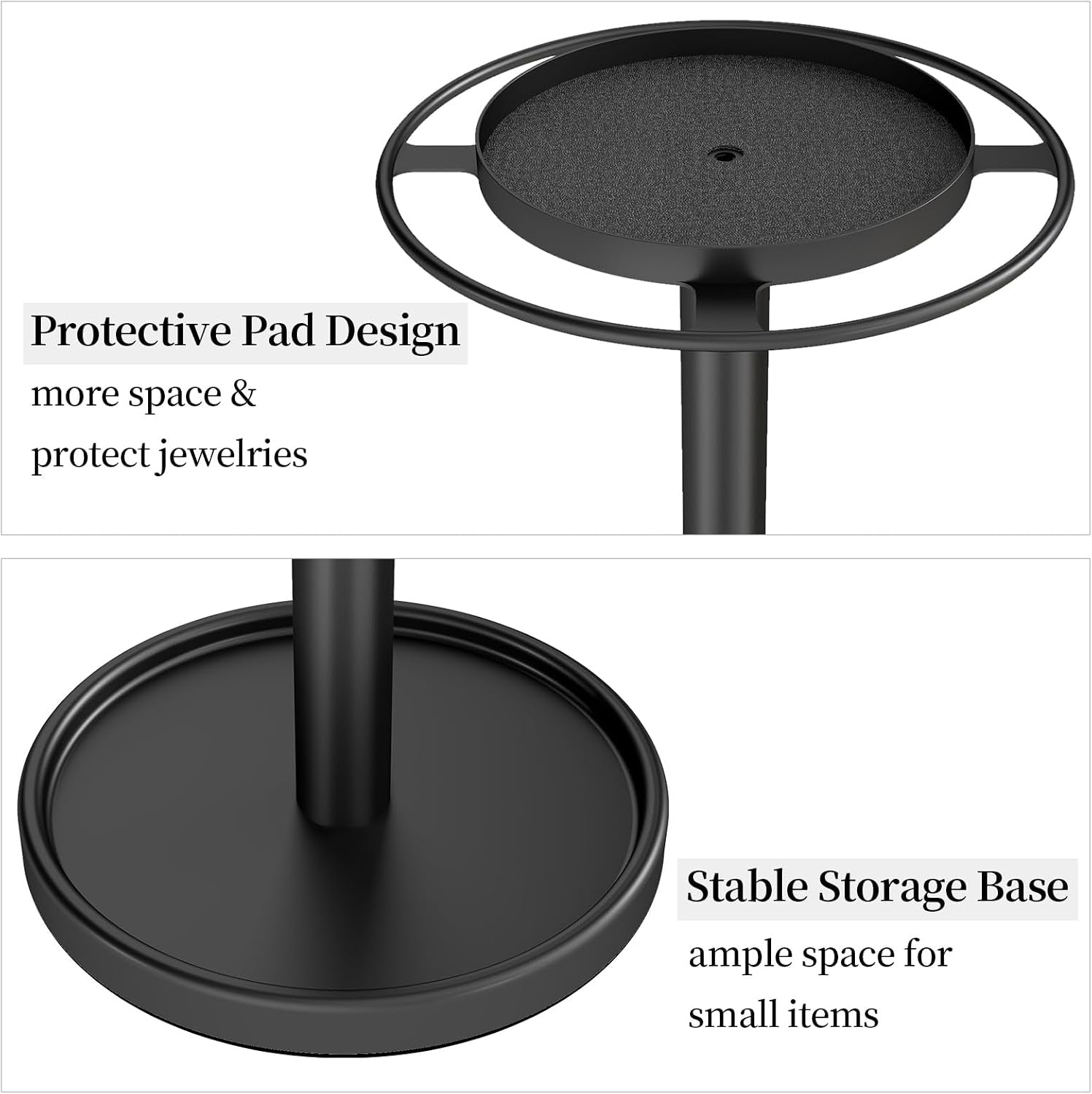 360-rotating-sunglasses-organizer-glasses-holder-with-organizer-tray-stainless-steel-eyeglasses-holder-with-storage-base-for-dresser-desk-table-nightstand-home-decor-black