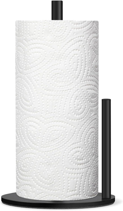 Black Paper Towel Holder, Countertop Paper Towel Holder with Weighted Base1